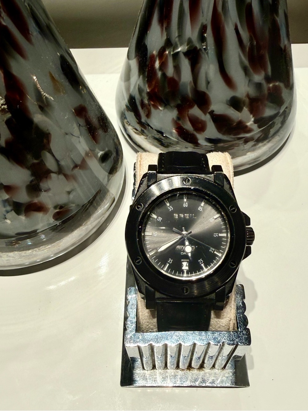 Breil Black Croco Leather Strap Men’s Watch with Black Dial